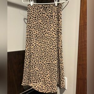 Leopard dot print slip skirt